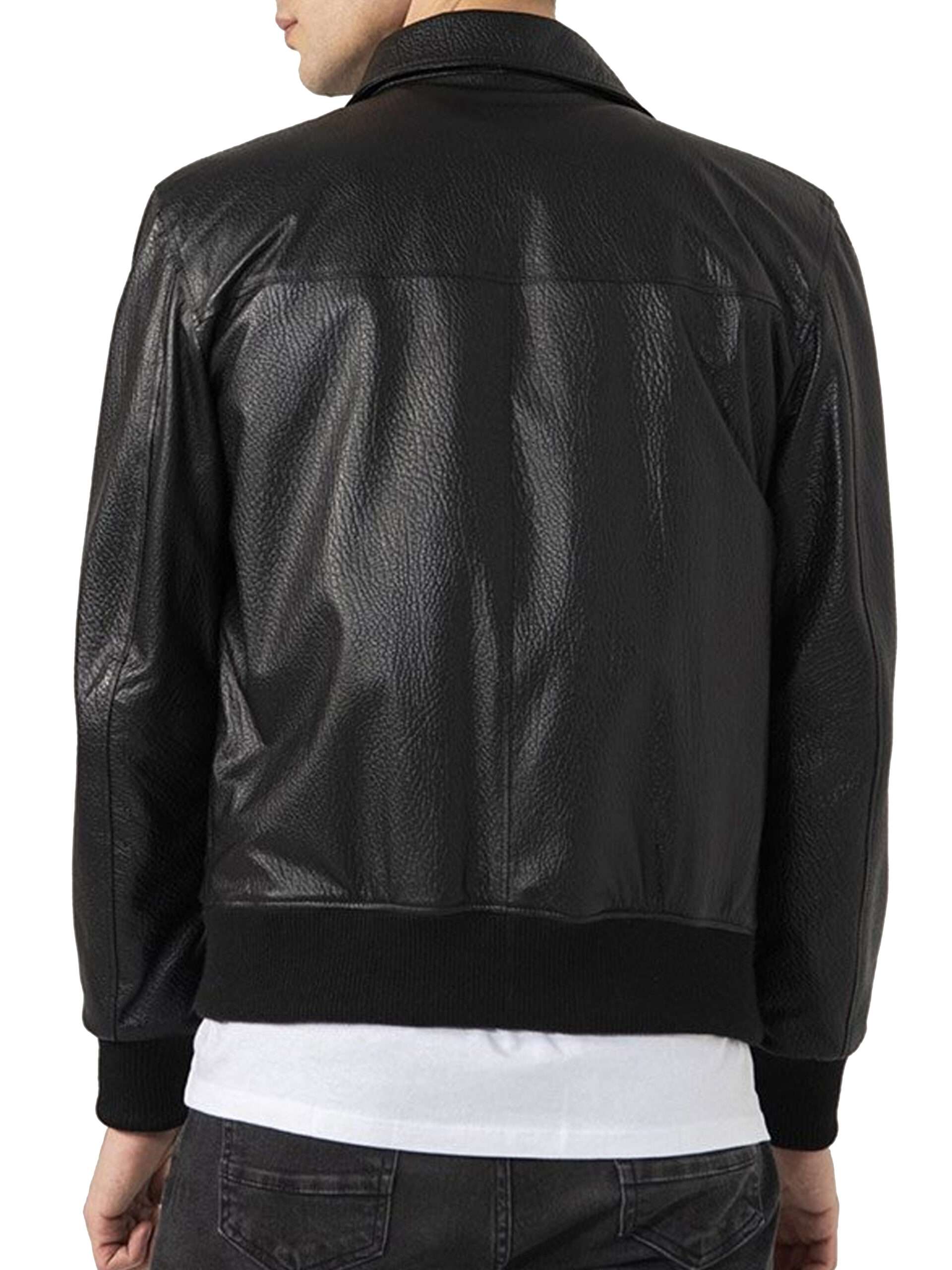 Black Bomber Leather Jacket