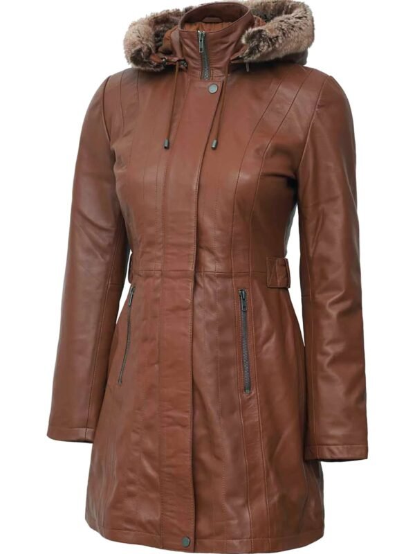 Brown Leather Long Coat