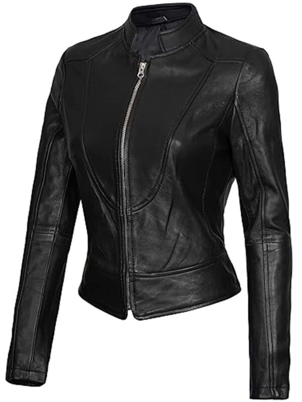 Carrie Black Slim Fit Leather Jacket