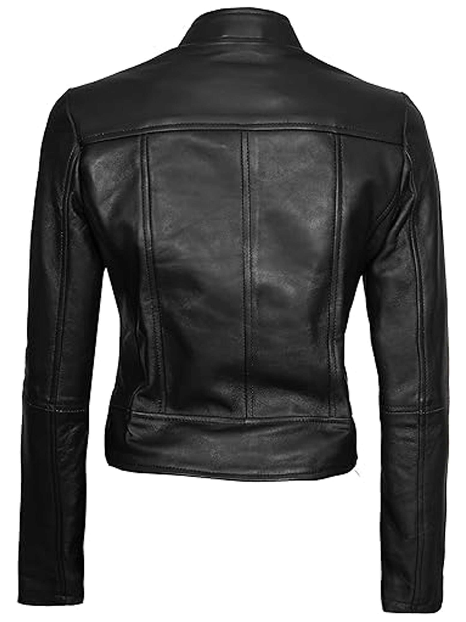 Carrie Slim Fit Cafe Racer Leather Jacket