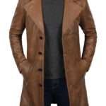 Men's Jackson Brown Leather Car Coat