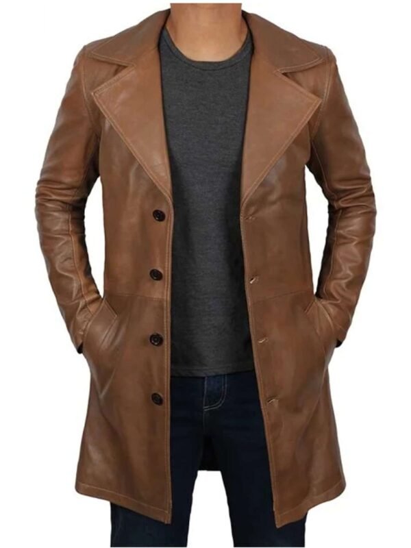 Jackson Men's Brown Leather Car Coat