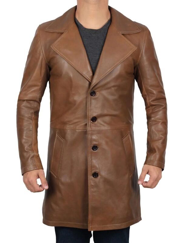 Jackson Premium Brown Leather Car Coat