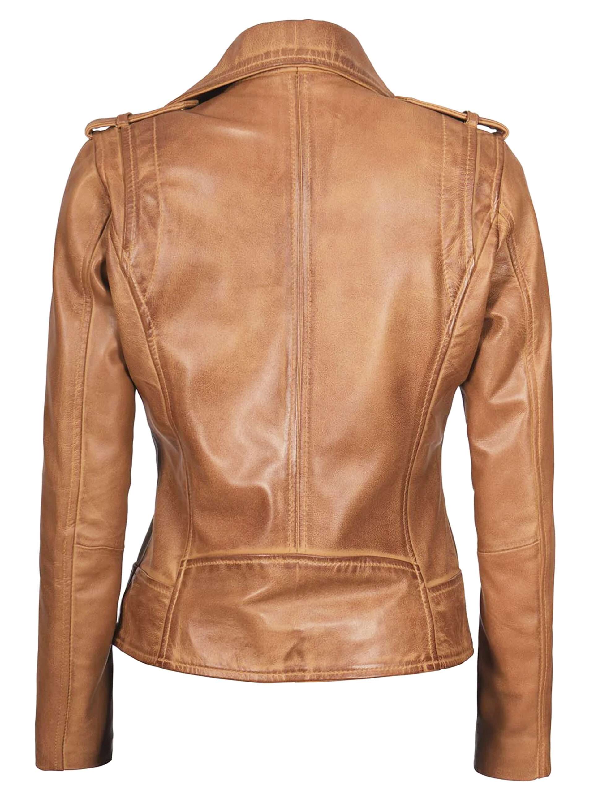 Kirsten Camel Brown Leather Jacket
