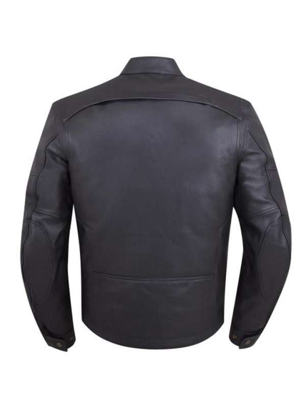 Men's Black Motorcycle Biker Leather Jacket