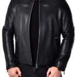Men's Real Leather Black Biker Jacket
