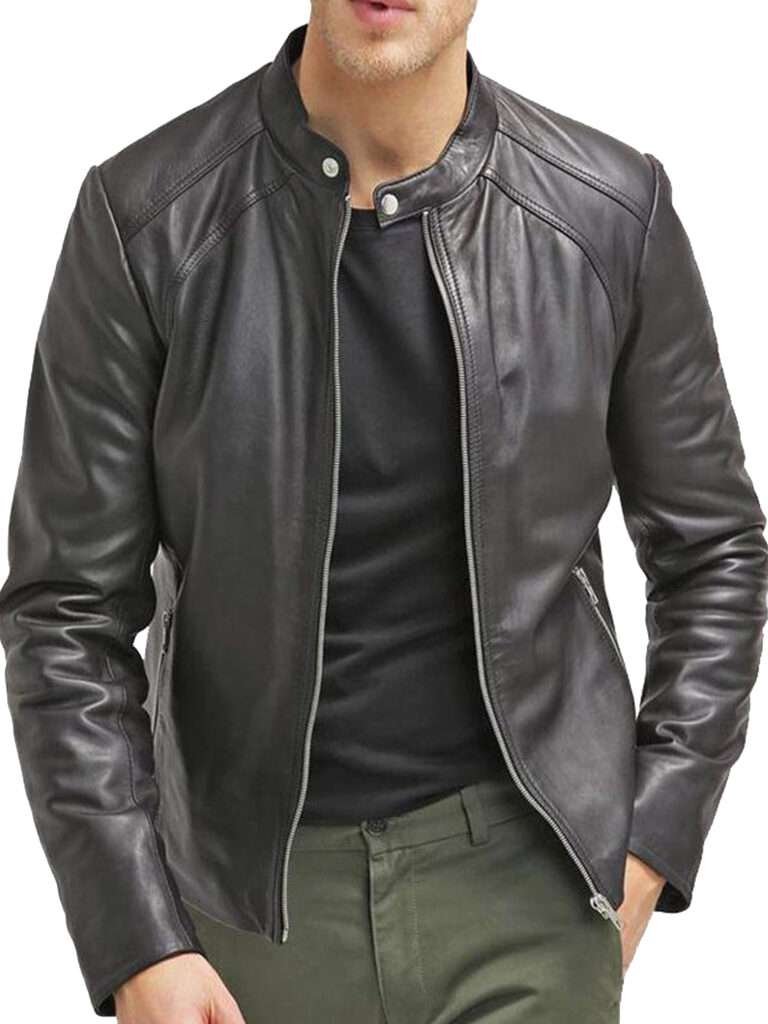 Mens slim clearance fit motorcycle jacket