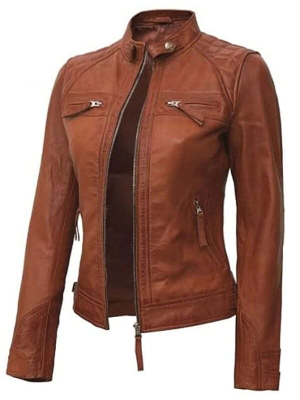 Quilted Motorcycle Biker Leather Jacket
