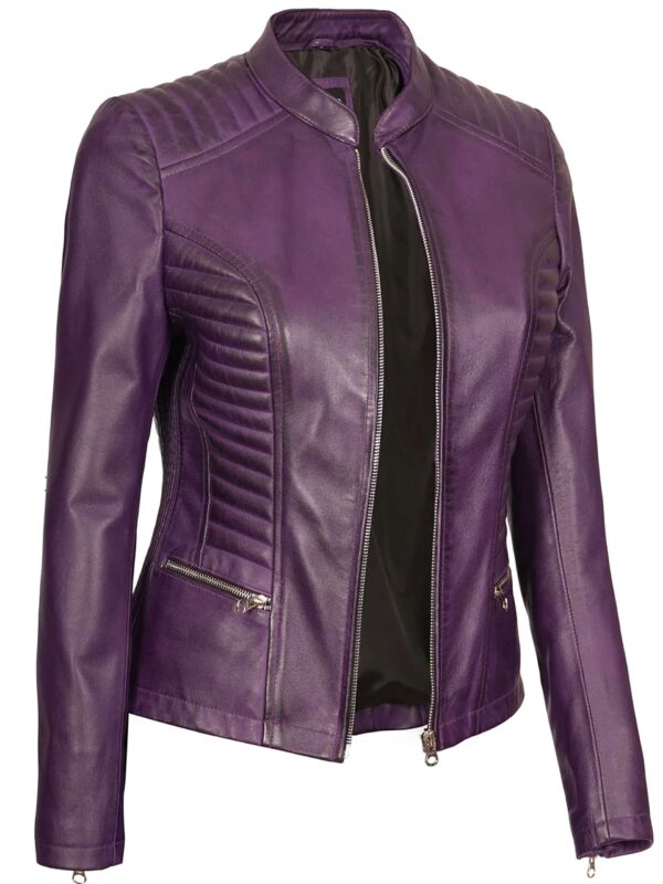 Rachel Purple Leather Jacket
