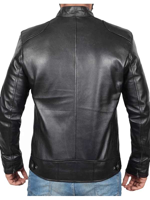 Real Leather Black Biker Jacket