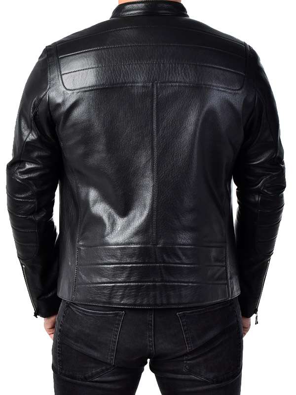 Real Leather Black Biker Jacket