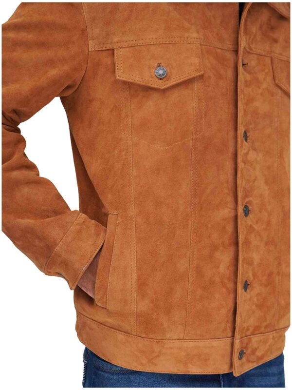 Logan Brown Leather Trucker Jacket