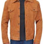 Logan Suede Brown Leather Trucker Jacket