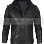 Tavares Men's Black Cafe Racer Leather Jacket