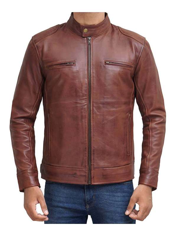 Brown Motorcycle Real Leather Jacket
