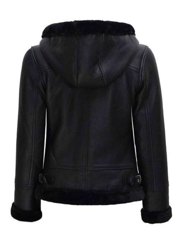 Hooded Bomber Leather Jacket