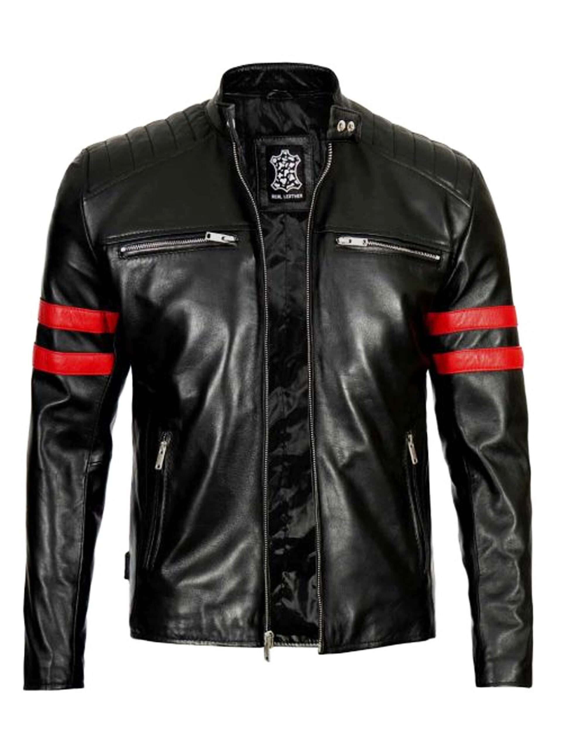 Hunter Men’s Cafe Racer Black Leather jacket