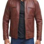 Men's Brown Motorcycle Leather Jacket