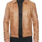 Men's Light Brown Vintage Leather Jacket