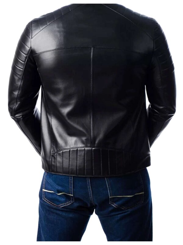 Men's Quilted Motorcycle Jacket-Black Leather Jacket