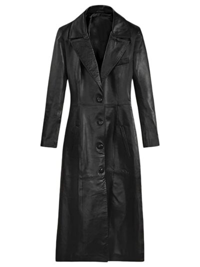Kendall Jenner Leather Long Coat