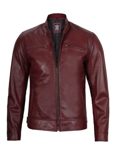 Maroon Motorcycle Leather Jacket