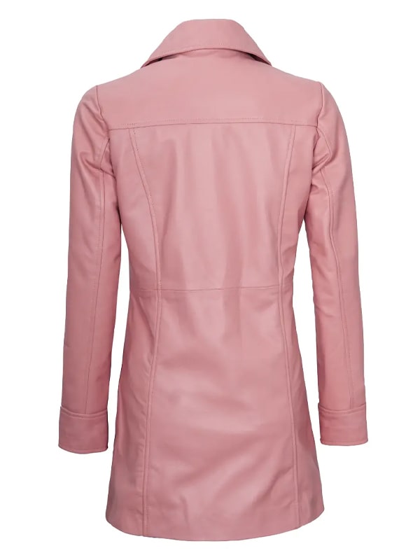 Pink Leather Coat For Women