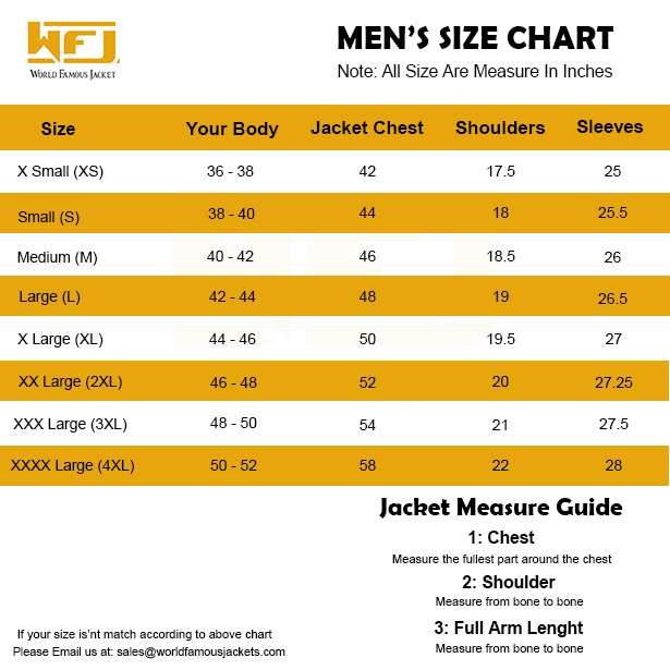 mens size chart