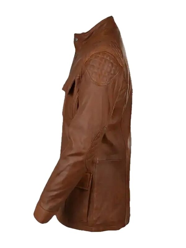 Four Pockets Brown Leather Jacket