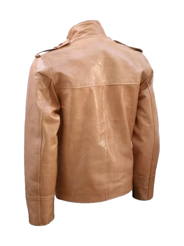 Four Pockets Tan Leather Jacket