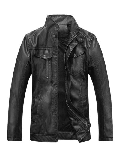 Men's Black Leather Vintage Jacket