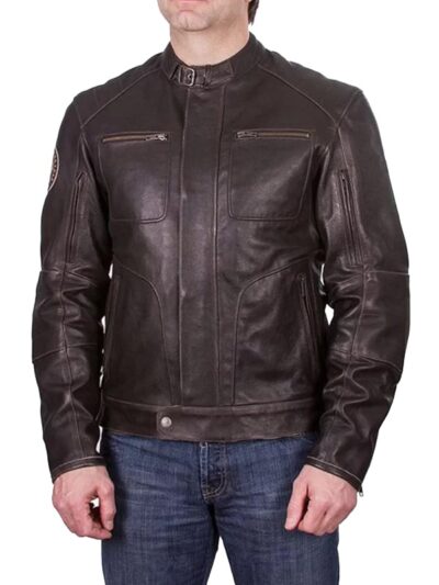 Men's Brown Rocker Biker Leather Jacket