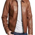 Men's Casual Brown Leather Jacket