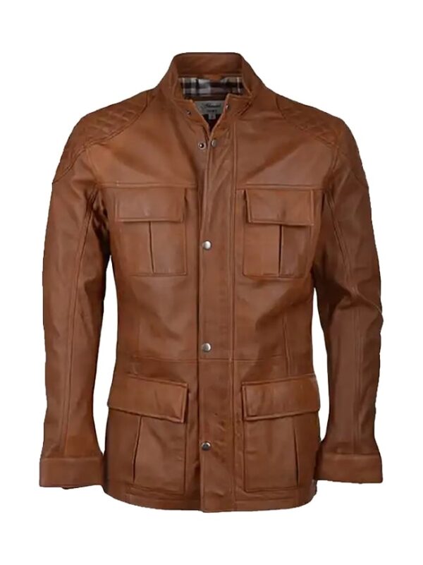 Men's Four Pockets Brown Jacket