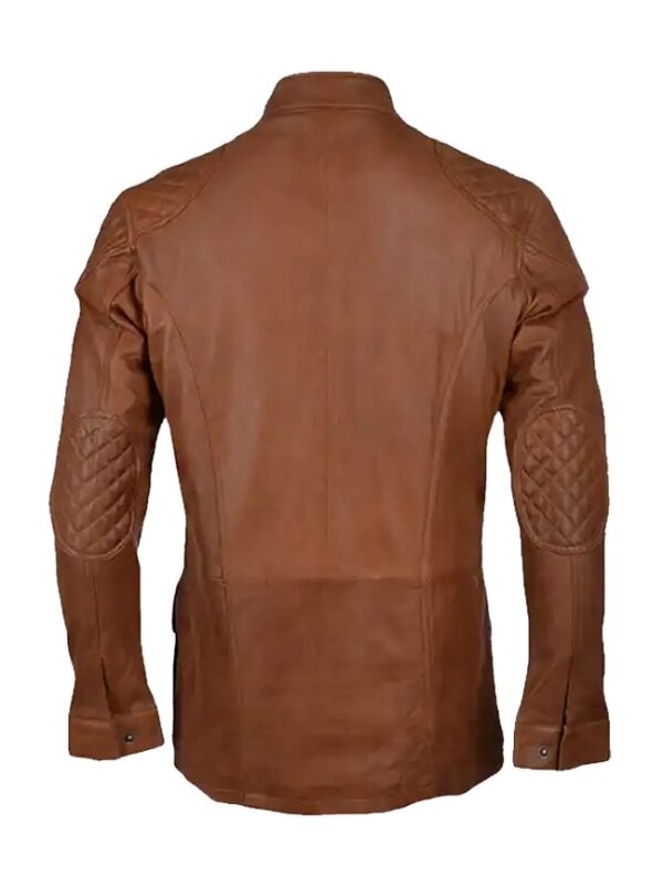 Men's Four Pockets Brown Leather Jacket