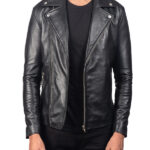 Noah Black Leather Motorcycle Jacket