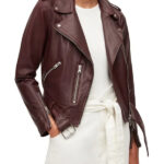 Women's Brown Leather Motorcycle Jacket