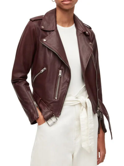Women's Brown Leather Motorcycle Jacket