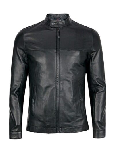 Men's Black Fashion Leather Jacket
