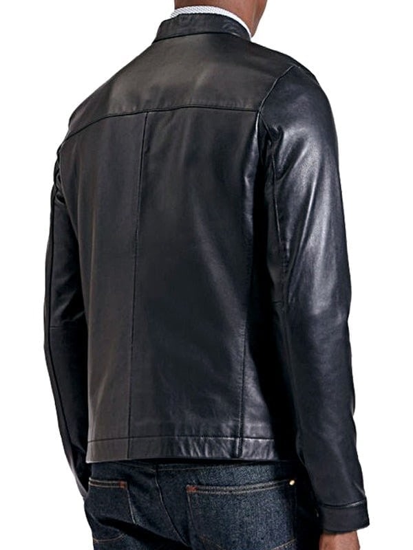 Men's Black Slim Fit Fashion Leather Jacket