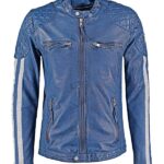 Men's Blue Biker Leather Jacket