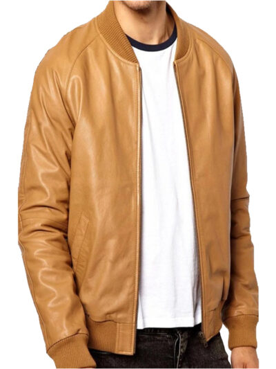Men's Casual Bomber Leather Jacket
