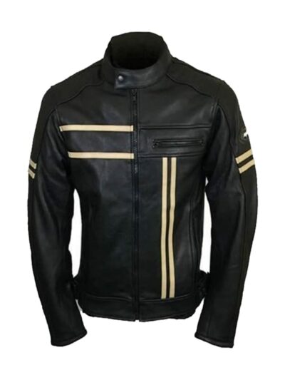 Men's Genuine Leather Black Biker Jacket
