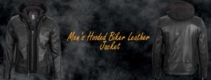 Men’s Hooded Biker Leather Jacket