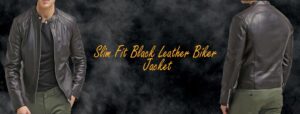 Slim Fit Black Leather Biker Jacket