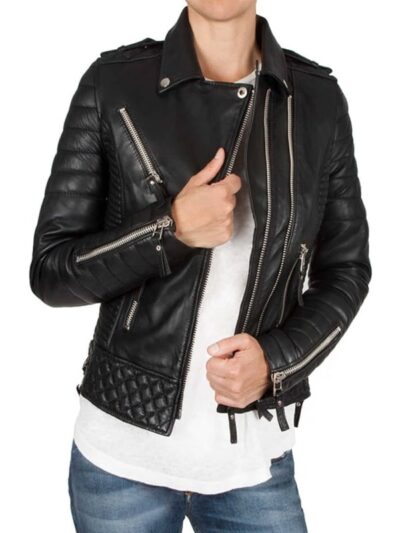 Women's Boda Style Quilted Leather Jacket