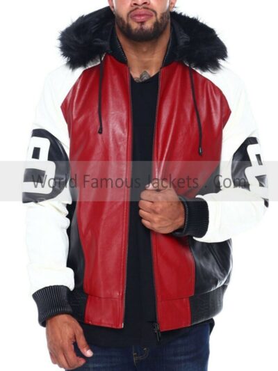 8 Ball Hooded Fur Jacket