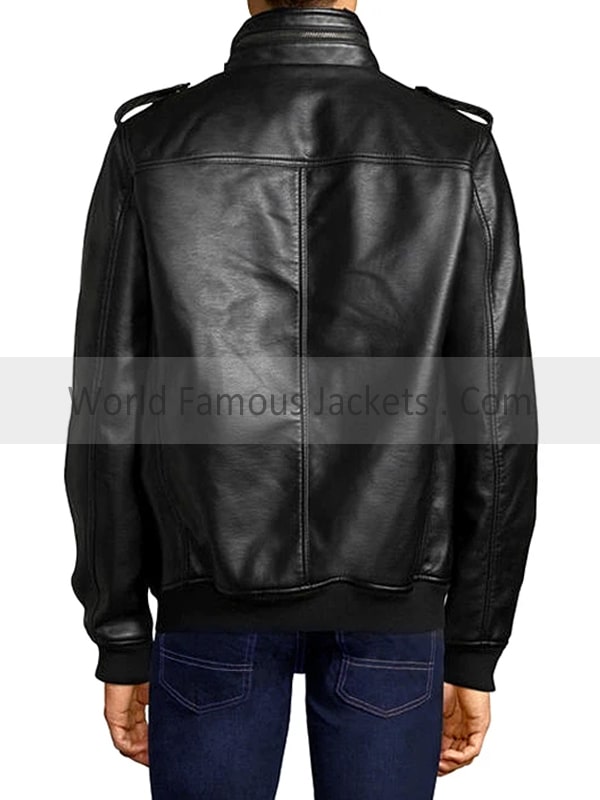 Alpha Bomber Leather Jacket For Mens