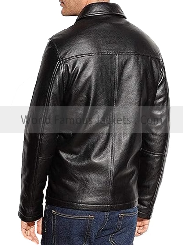 Genuine Lambskin Leather Black Biker Jacket