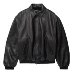 Men's Genuine Sheepskin Leather Blouson Bomber Jacket